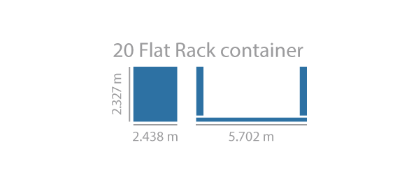 20 футовый Flatrack container